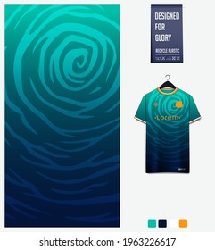 Soccer jersey pattern design. Abstract pattern on green background for soccer kit, football kit, bicycle, e-sport, basketball, t-shirt mockup template. Fabric pattern. Sport background. Vector.