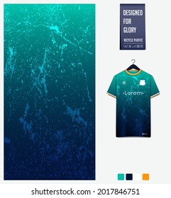 Soccer jersey pattern design. Abstract pattern on green background for soccer kit, football kit, bicycle, e-sport, basketball, t-shirt mockup template. Fabric pattern. Abstract background. Vector.