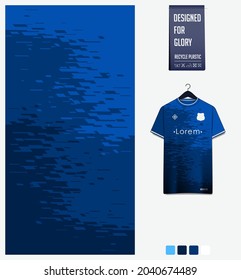 Soccer jersey pattern design. Abstract pattern on blue background for soccer kit, football kit, bicycle, e-sport, basketball, t-shirt mockup template. Fabric pattern. Abstract background. Vector.