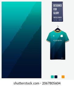 Soccer jersey pattern design. Abstract pattern on green background for soccer kit, football kit, bicycle, basketball, t-shirt mockup template. Fabric pattern. Abstract background. Vector Illustration