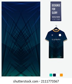 Soccer jersey pattern design. Abstract pattern on green background for soccer kit, football kit, bicycle, e-sport, basketball, t-shirt mockup template. Fabric pattern. Abstract background. Vector.