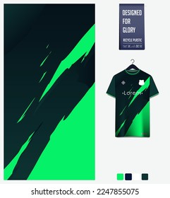 Soccer jersey pattern design. Abstract pattern on black background for soccer kit, football kit, bicycle, e-sport, basketball, t shirt mockup template. Fabric pattern. Abstract background. Vector.