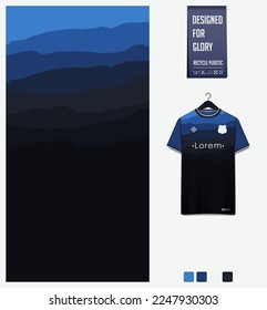 Soccer jersey pattern design  Abstract pattern blue background for soccer kit  football kit  bicycle  e  sport  basketball  t shirt mockup template  Fabric pattern  Abstract background  Vector 