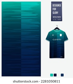 Soccer jersey pattern design. Abstract pattern on green background for soccer kit, football kit, bicycle, e-sport, basketball, t shirt mockup template. Fabric pattern. Abstract background. Vector.