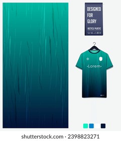 Soccer jersey pattern design. Abstract pattern on green background for soccer kit, football kit, cycling, e-sport, basketball, t shirt mockup template. Fabric pattern. Abstract background. Vector.