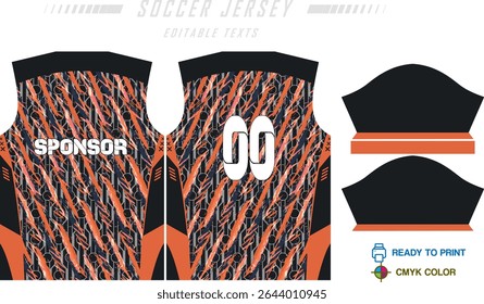 Design de padrão de camisa de futebol. Padrão abstrato no fundo azul para o kit de futebol, kit de futebol, bicicleta, e-sport, basquete, modelo de t-shirt mockup. Padrão de tecido. Resumo.