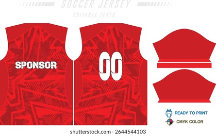 Design de padrão de camisa de futebol. Padrão abstrato no fundo azul para o kit de futebol, kit de futebol, bicicleta, e-sport, basquete, modelo de t-shirt mockup. Padrão de tecido. Resumo.