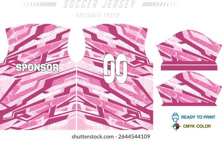 Design de padrão de camisa de futebol. Padrão abstrato no fundo azul para o kit de futebol, kit de futebol, bicicleta, e-sport, basquete, modelo de t-shirt mockup. Padrão de tecido. Resumo.
