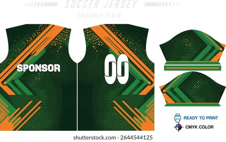 Design de padrão de camisa de futebol. Padrão abstrato no fundo azul para o kit de futebol, kit de futebol, bicicleta, e-sport, basquete, modelo de t-shirt mockup. Padrão de tecido. Resumo.