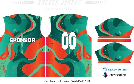 Design de padrão de camisa de futebol. Padrão abstrato no fundo azul para o kit de futebol, kit de futebol, bicicleta, e-sport, basquete, modelo de t-shirt mockup. Padrão de tecido. Resumo.