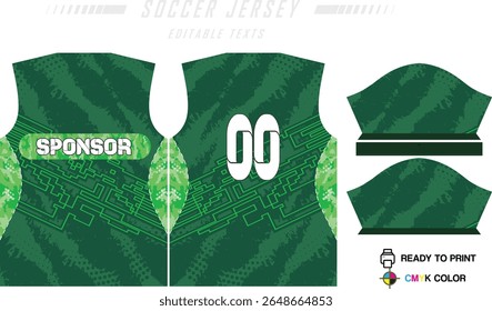 Soccer jersey pattern design. Abstract pattern on blue background for soccer kit, football kit, bicycle, e-sport, basketball, t-shirt mockup template. Fabric pattern. Abstract background.