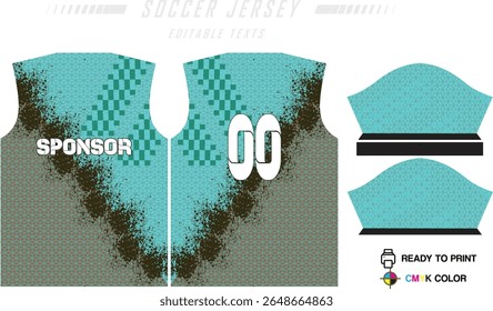 Design de padrão de camisa de futebol. Padrão abstrato no fundo azul para o kit de futebol, kit de futebol, bicicleta, e-sport, basquete, modelo de t-shirt mockup. Padrão de tecido. Resumo.