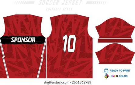 Design de padrão de camisa de futebol. Padrão abstrato no fundo azul para o kit de futebol, kit de futebol, bicicleta, e-sport, basquete, modelo de t-shirt mockup. Padrão de tecido. Fundo abstrato