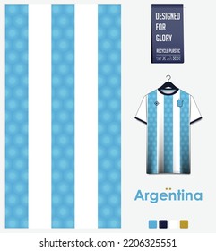 Soccer jersey pattern design  Argentina flag  pattern blue background for soccer kit  football kit  e  sport  basketball  t shirt mockup template  Fabric pattern  Abstract background  Vector 