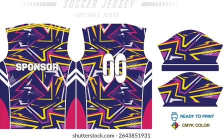 Fundo de projeto de padrão de camisa de futebol para kit de futebol, kit de futebol, bicicleta, e-sport, basquete, t-shirt modelo de maquete. Padrão de tecido. Resumo. Ilustração de vetor.