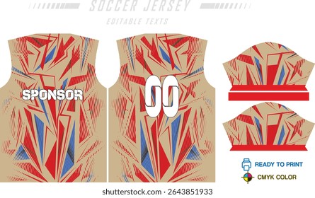 Fundo de projeto de padrão de camisa de futebol para kit de futebol, kit de futebol, bicicleta, e-sport, basquete, t-shirt modelo de maquete. Padrão de tecido. Resumo. Ilustração de vetor.