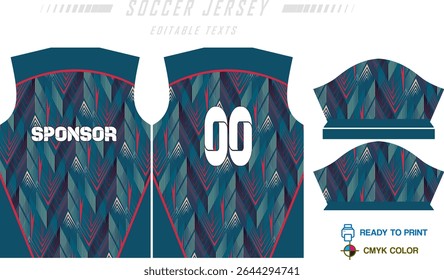 Fundo de projeto de padrão de camisa de futebol para kit de futebol, kit de futebol, bicicleta, e-sport, basquete, t-shirt modelo de maquete. Padrão de tecido. Resumo. Ilustração de vetor. 