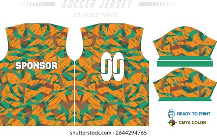 Fundo de projeto de padrão de camisa de futebol para kit de futebol, kit de futebol, bicicleta, e-sport, basquete, t-shirt modelo de maquete. Padrão de tecido. Resumo. Ilustração de vetor. 