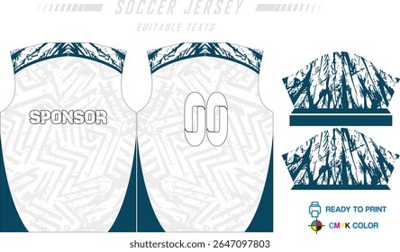 Fundo de projeto de padrão de camisa de futebol para kit de futebol, kit de futebol, bicicleta, e-sport, basquete, t-shirt modelo de maquete. Padrão de tecido. Resumo. Ilustração de vetor.