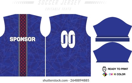 Soccer jersey pattern design background for soccer kit, football kit, bicycle, e-sport, basketball, t-shirt mockup template. Fabric pattern. Abstract background. Vector Illustration. 