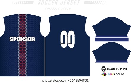 Soccer jersey pattern design background for soccer kit, football kit, bicycle, e-sport, basketball, t-shirt mockup template. Fabric pattern. Abstract background. Vector Illustration. 