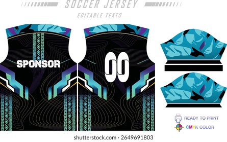 Soccer jersey pattern design background for soccer kit, football kit, bicycle, e-sport, basketball, t-shirt mockup template. Fabric pattern. Abstract background. Vector Illustration. 