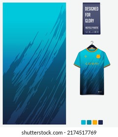 Soccer jersey pattern design  Brush stroke pattern blue background for soccer kit  football kit  bicycle  e  sport  basketball  t shirt mockup template  Fabric pattern  Abstract background  Vector 