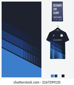 Soccer jersey pattern design  hexagon pattern dark blue background for soccer kit  football kit  bicycle  basketball  t  shirt mockup template  Geometric fabric pattern  Abstract background  Vector 