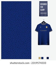 Soccer jersey pattern design. Mosaic pattern on orange background for soccer kit, football kit, e-sport, basketball, t shirt mockup template. Fabric pattern. Abstract background. Vector Illustration.