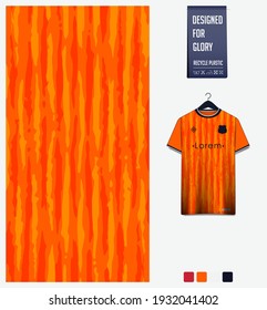 Soccer jersey pattern design. Stripe pattern on orange abstract background for soccer kit, football kit, bicycle, e-sport, basketball, t-shirt mockup template. Fabric pattern. Sport background. Vector