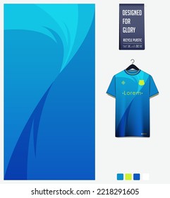 Soccer jersey pattern design  Wave pattern blue background for soccer kit  football kit  bicycle  e  sport  basketball  t shirt mockup template  Fabric pattern  Abstract background  Vector 