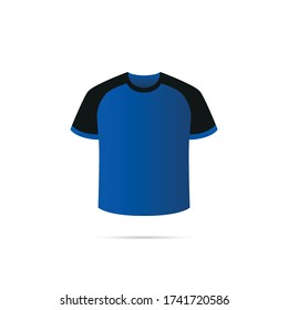 Soccer jersey with shadow. Black and blue team. Hoffenheim. Vector illustration.