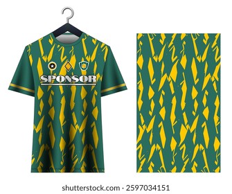Soccer jersey sport shirt design template.
