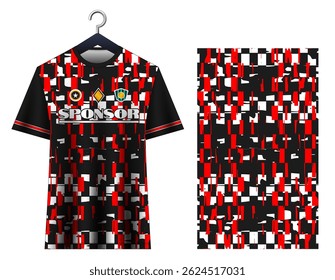 Soccer jersey sport shirt design template.