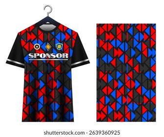 Soccer jersey sport shirt design template.