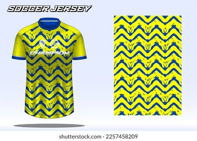 Soccer jersey sport t-shirt design mockup for football club