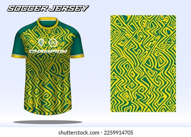 Soccer jersey sport t-shirt design mockup for football club