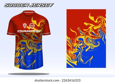 Soccer jersey sport t-shirt design mockup for football club