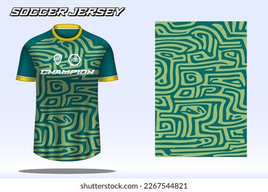 Soccer jersey sport t-shirt design mockup for football club