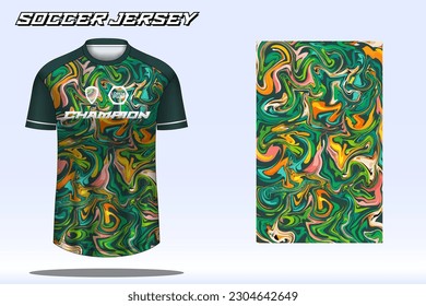 Soccer jersey sport t-shirt design mockup for football club