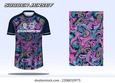 Soccer jersey sport t-shirt design mockup for football club