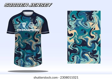 Soccer jersey sport t-shirt design mockup for football club