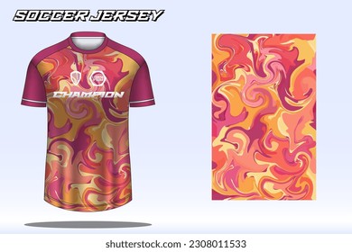 Soccer jersey sport t-shirt design mockup for football club