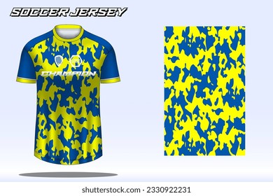 Soccer jersey sport t-shirt design mockup for football club