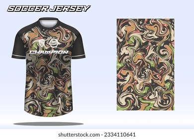Soccer jersey sport t-shirt design mockup for football club