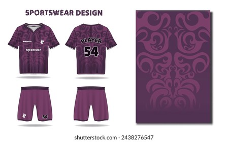 Soccer jersey sport tshirt design sportswear design pattern cutting edge designs for sports jerseys and sportswear, purple and pink clothing t shirt design editable template collection