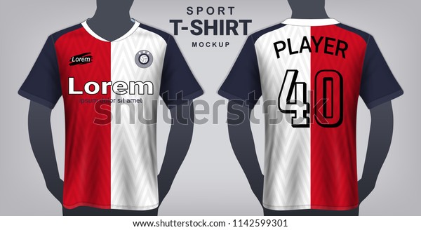 Download Soccer Jersey Sport Tshirt Mockup Template Stock Vector Royalty Free 1142599301