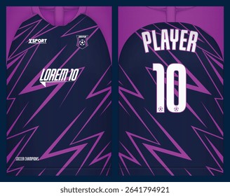 Soccer jersey template design front and back view