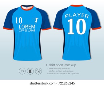 Soccer jersey template for football club or sportswear uniforms, Front and back shots available, Ready for customization logo and name, Easily to change colors and lettering styles in your team.