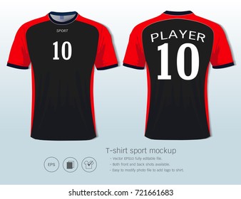 Soccer jersey template for football club or sportswear uniforms, Front and back shots available, Ready for customization logo and name, Easily to change colors and lettering styles in your team.
